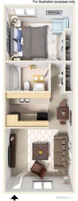 Floor Plan for one bedroom apartment