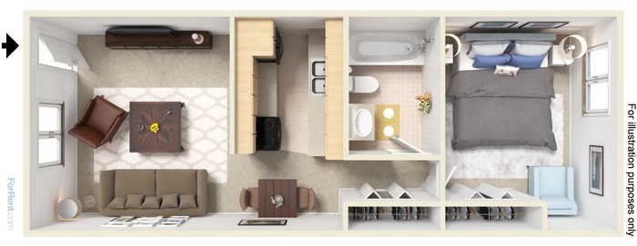 Floor Plan for one bedroom apartment